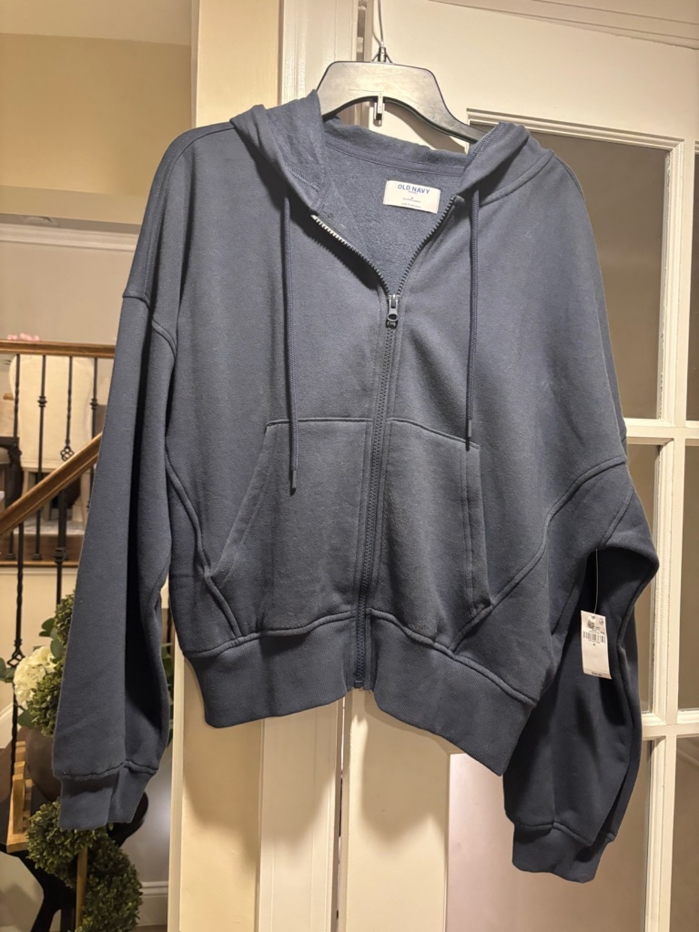 Women's Old Navy Navy Zip-Up Hooded Sweatshirt - NWT Size Medium
